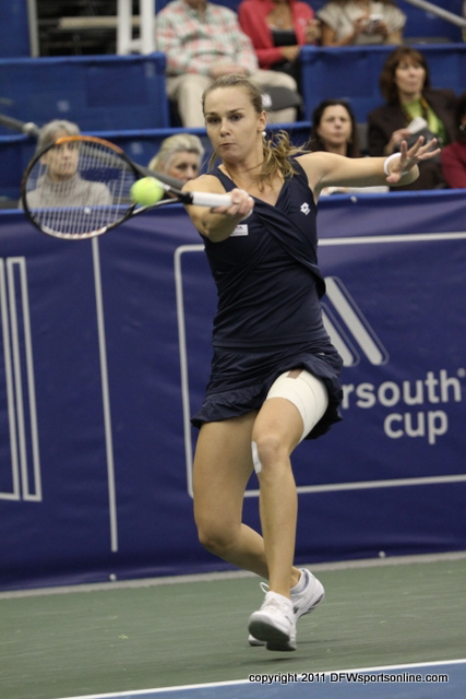 Magdalena Rybarikova wins the 2011 Cellular South Cup. Photo by George Walker